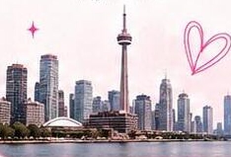 Toronto waterfront skyline along Queens Quay